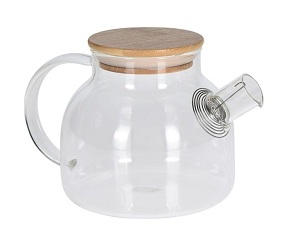 Glass Teapot With Bamboo Lid