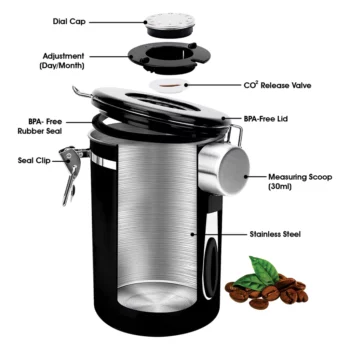 Coffee Storage Canister with Coffee Scoop - Image 2